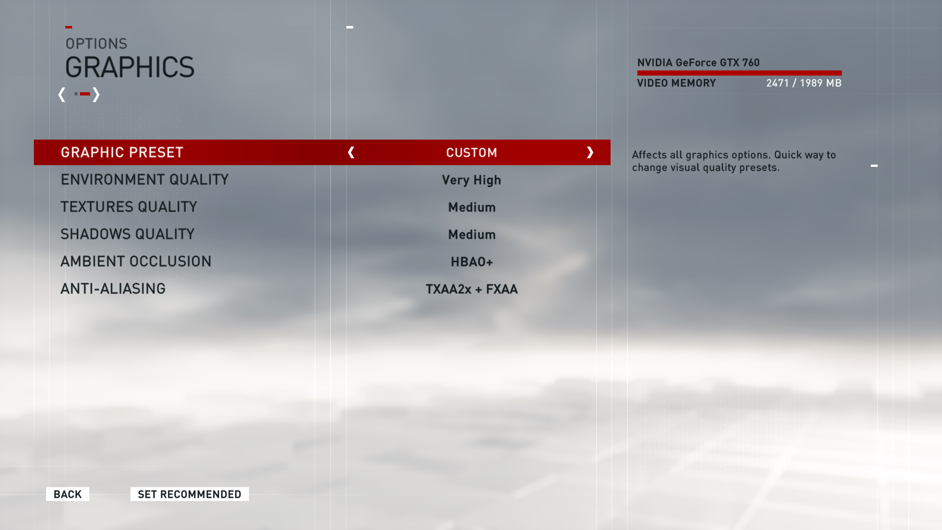 Assassin's Creed Syndicate settings